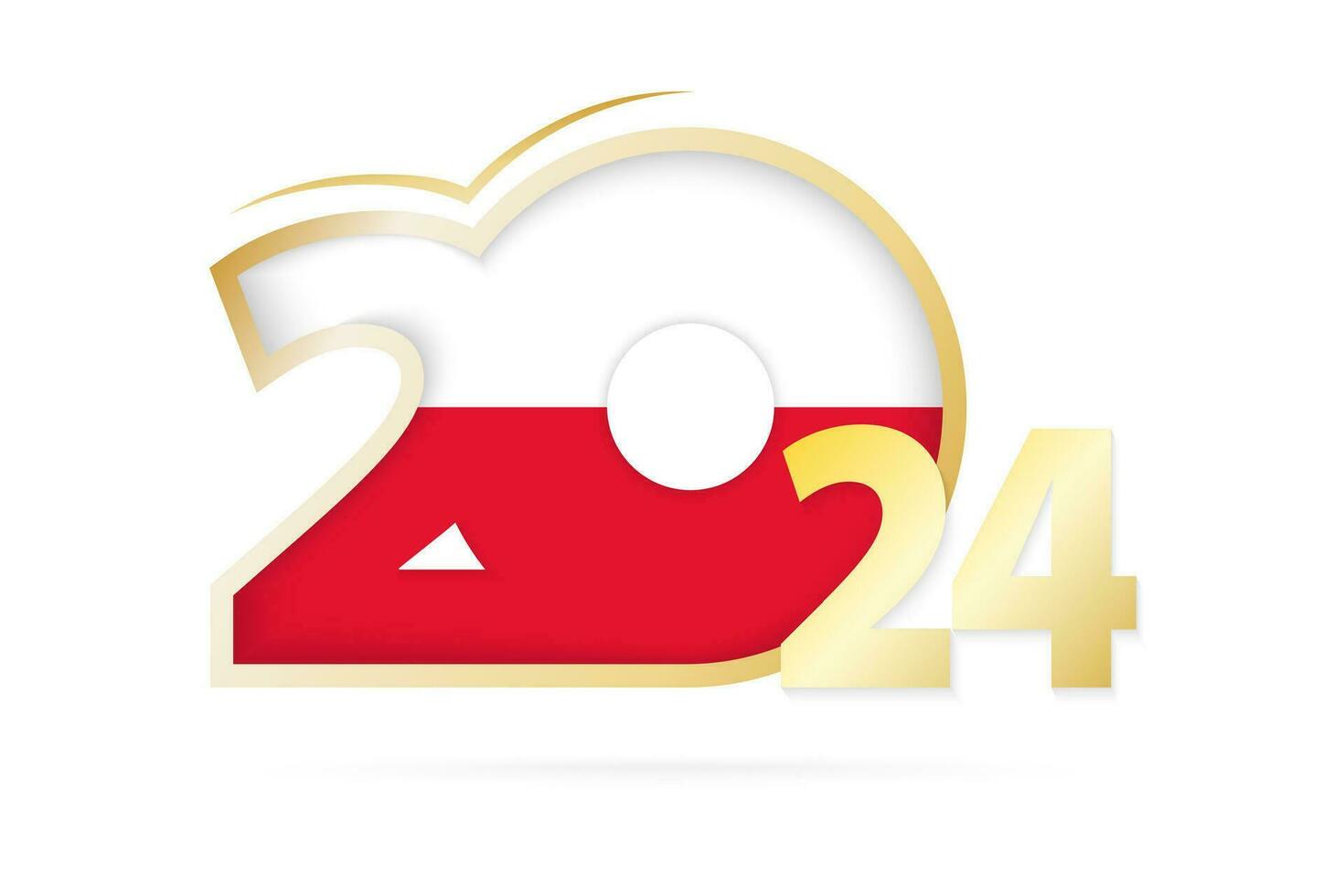 année 2024 avec Pologne drapeau modèle. vecteur