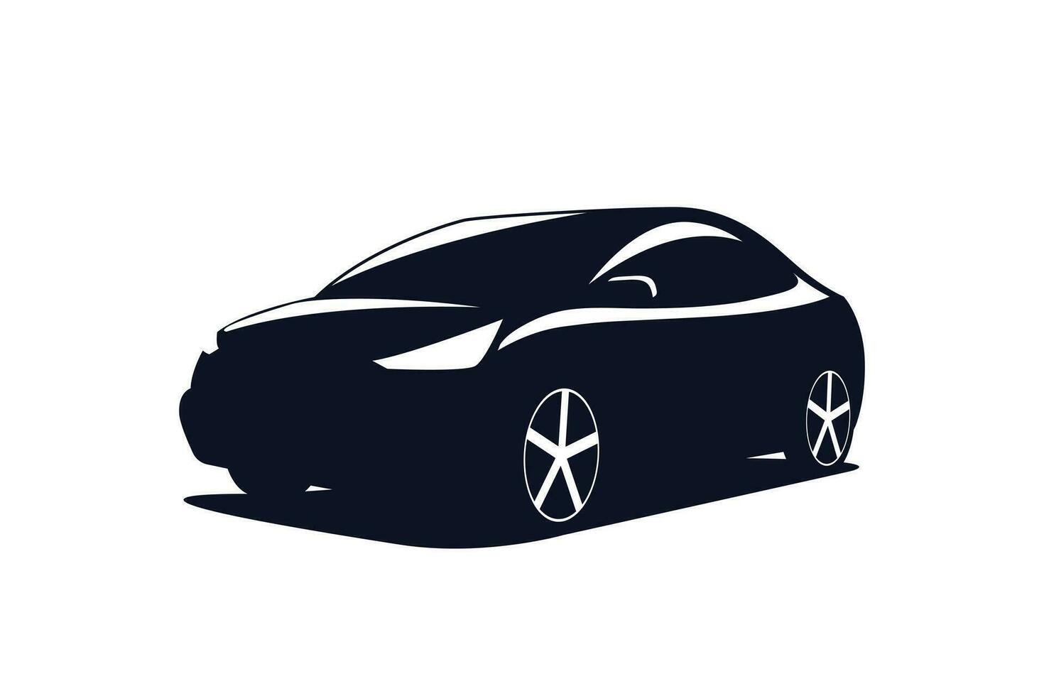 suv voiture silhouette. modèle pour logo. vecteur illustration.