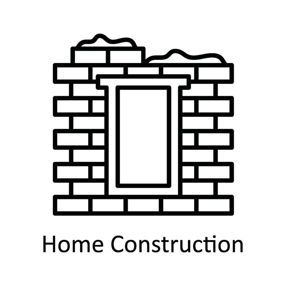 Accueil construction vecteur contour icône conception illustration. Accueil réparation et entretien symbole sur blanc Contexte eps dix fichier