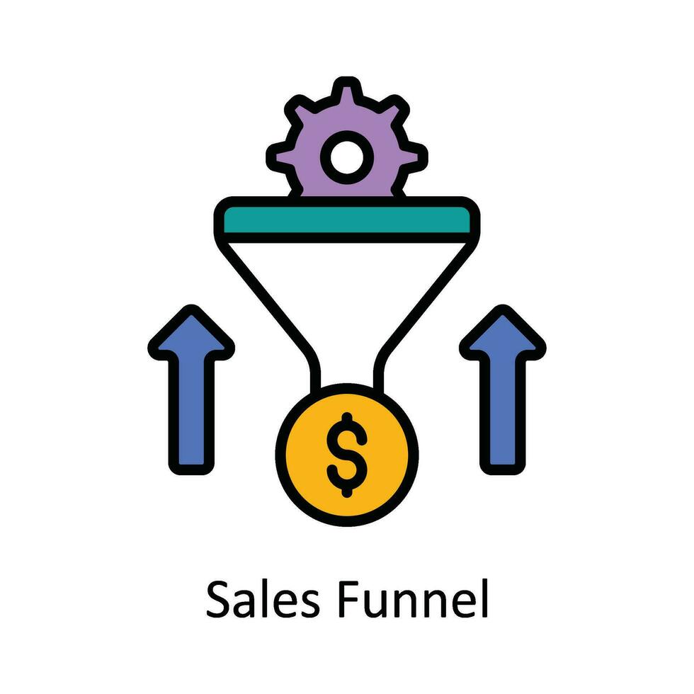 Ventes entonnoir vecteur remplir contour icône conception illustration. numérique commercialisation symbole sur blanc Contexte eps dix fichier