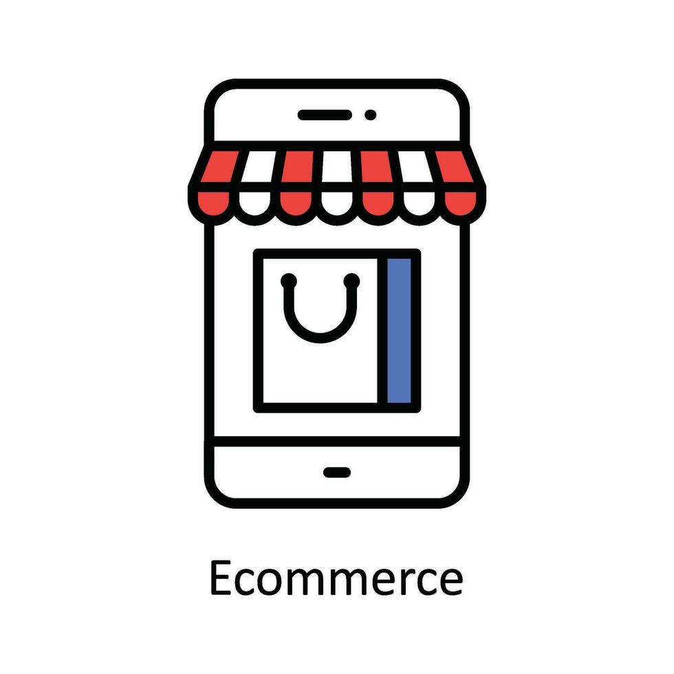 commerce électronique vecteur remplir contour icône conception illustration. numérique commercialisation symbole sur blanc Contexte eps dix fichier