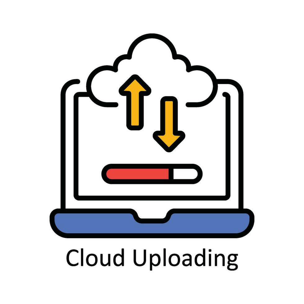 nuage Téléchargement vecteur remplir contour icône conception illustration. produit la gestion symbole sur blanc Contexte eps dix fichier