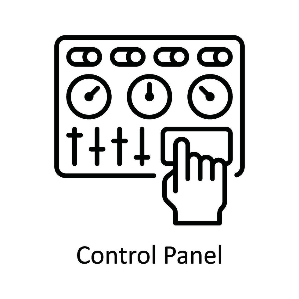 contrôle panneau vecteur contour icône conception illustration. intelligent les industries symbole sur blanc Contexte eps dix fichier