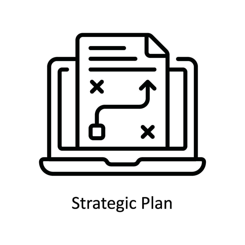 stratégique plan vecteur contour icône conception illustration. produit la gestion symbole sur blanc Contexte eps dix fichier