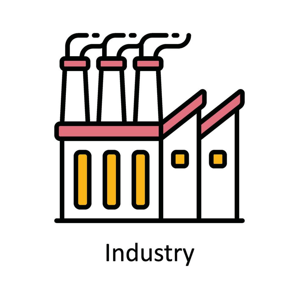 industrie vecteur remplir contour icône conception illustration. intelligent les industries symbole sur blanc Contexte eps dix fichier