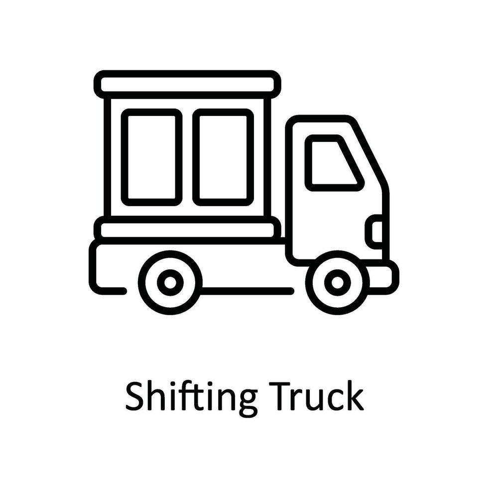 déplacement un camion vecteur contour icône conception illustration. Accueil réparation et entretien symbole sur blanc Contexte eps dix fichier