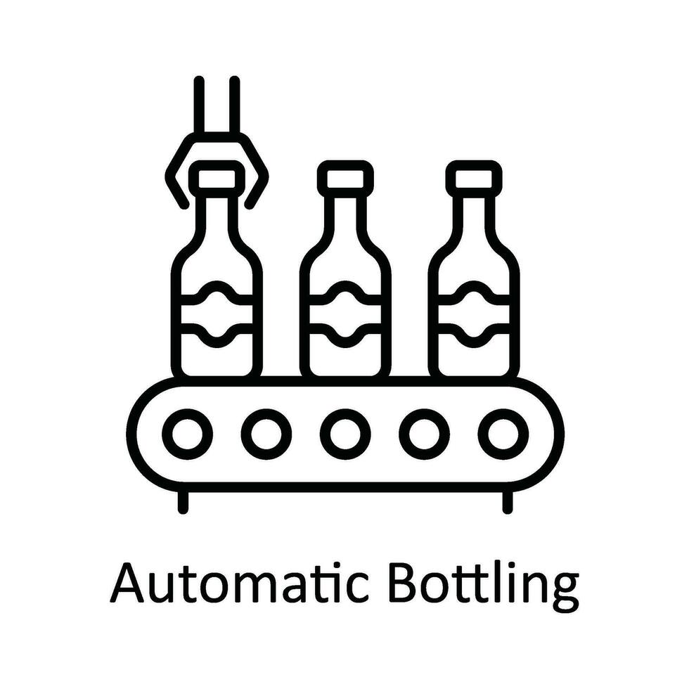 automatique embouteillage vecteur contour icône conception illustration. intelligent les industries symbole sur blanc Contexte eps dix fichier