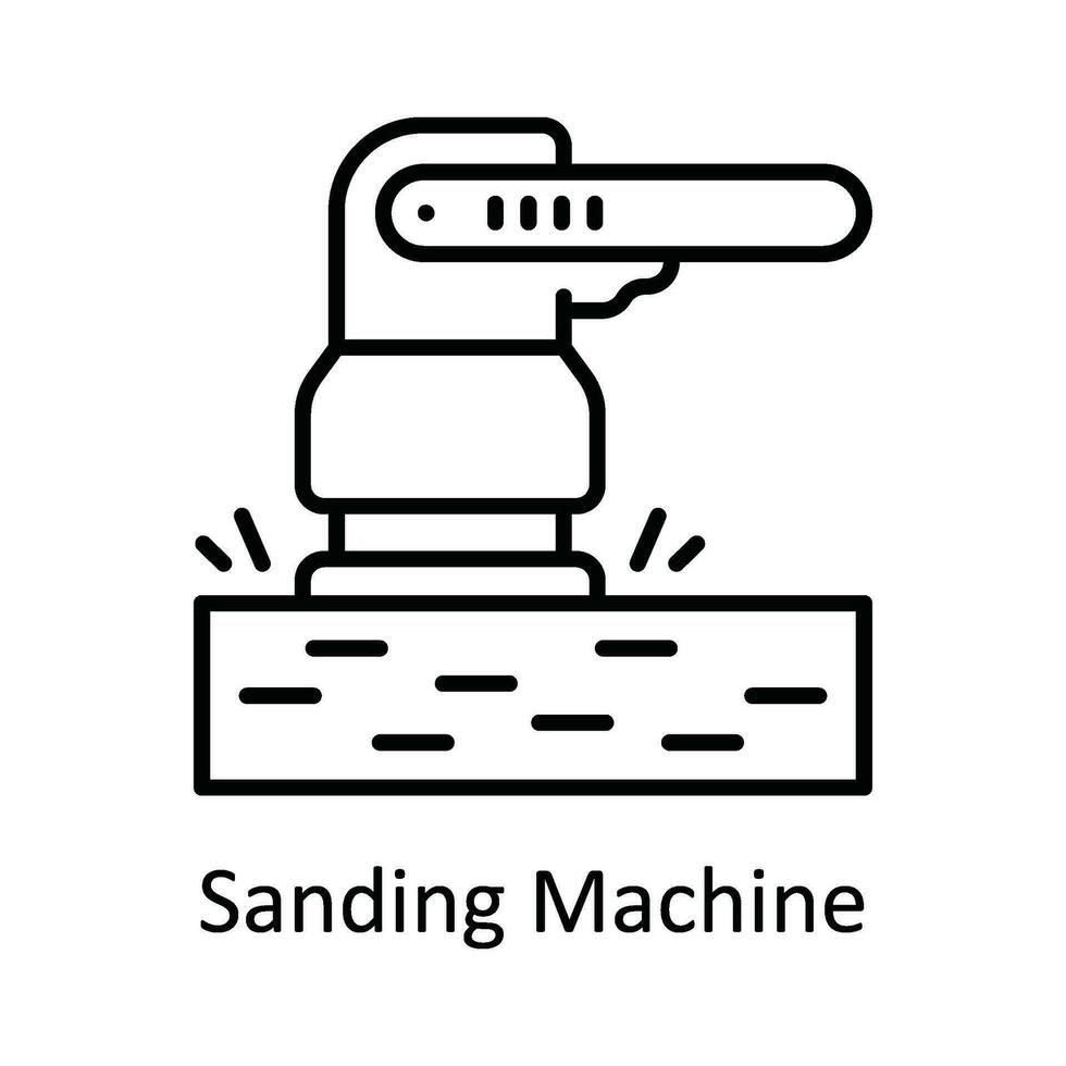 ponçage machine vecteur contour icône conception illustration. Accueil réparation et entretien symbole sur blanc Contexte eps dix fichier