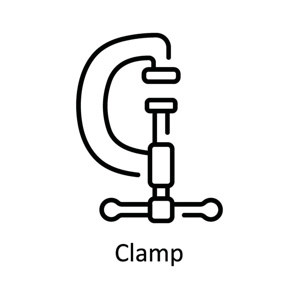 serrer vecteur contour icône conception illustration. Accueil réparation et entretien symbole sur blanc Contexte eps dix fichier