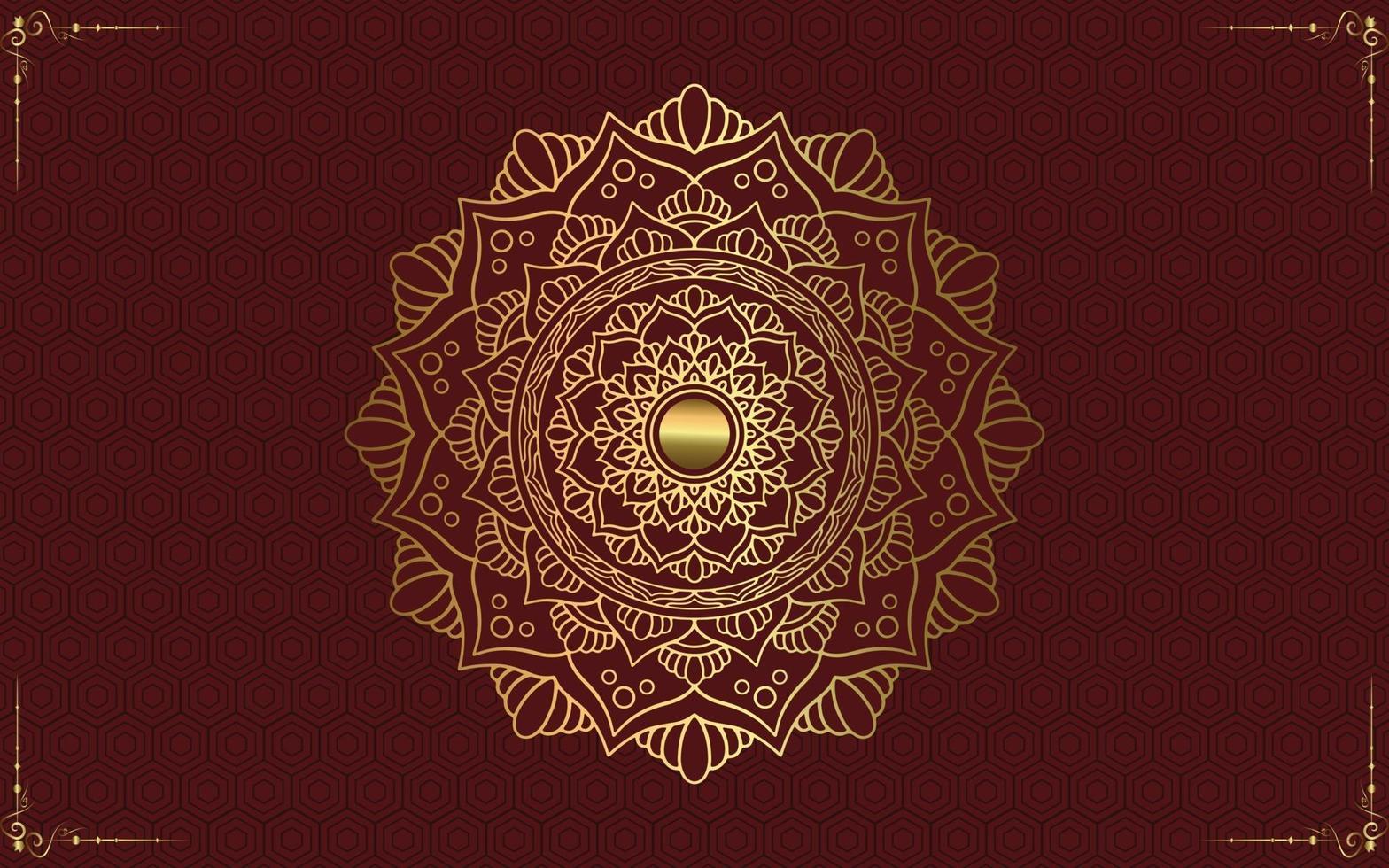 fond de mandala de luxe avec vecteur pro arabesque doré