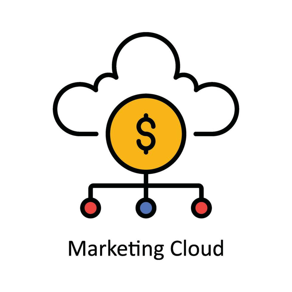 commercialisation nuage vecteur remplir contour icône conception illustration. numérique commercialisation symbole sur blanc Contexte eps dix fichier