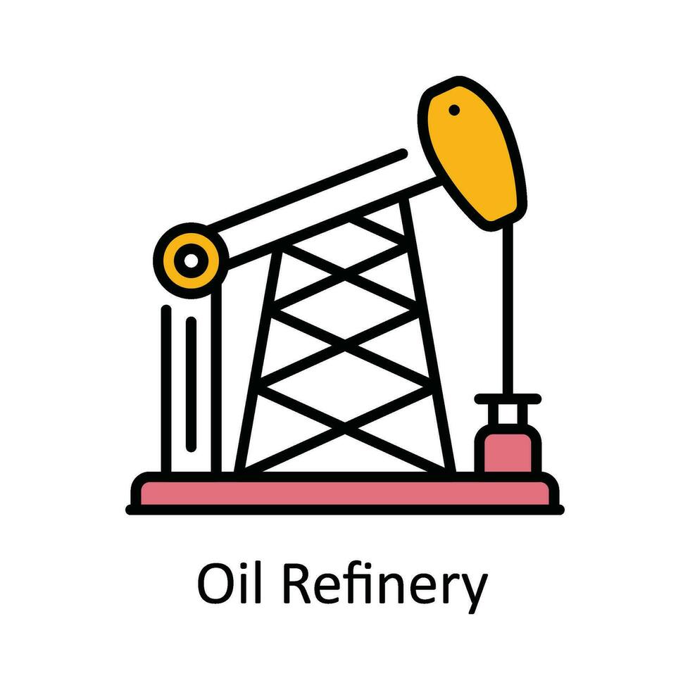 pétrole raffinerie vecteur remplir contour icône conception illustration. intelligent les industries symbole sur blanc Contexte eps dix fichier