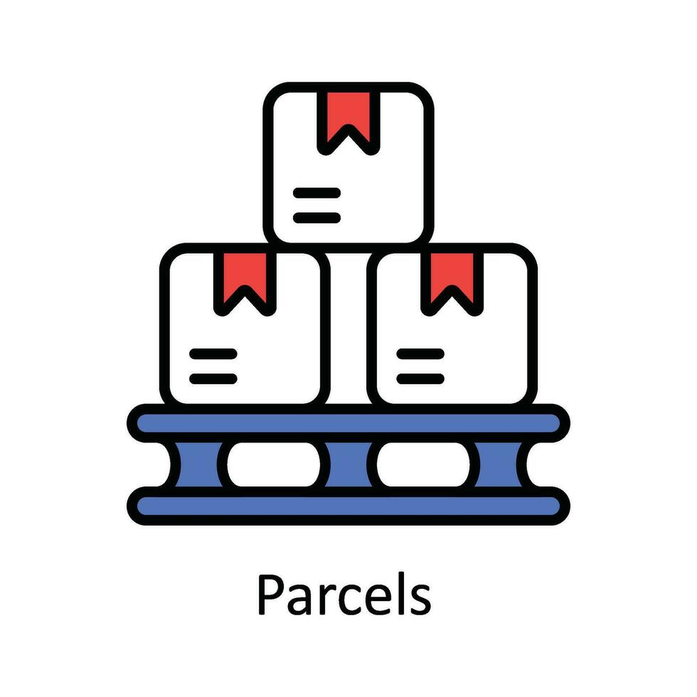 colis vecteur remplir contour icône conception illustration. intelligent les industries symbole sur blanc Contexte eps dix fichier