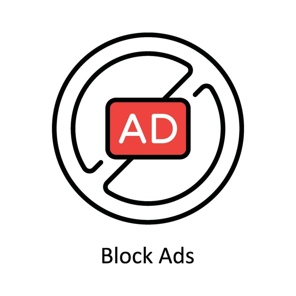 bloquer les publicités vecteur remplir contour icône conception illustration. numérique commercialisation symbole sur blanc Contexte eps dix fichier