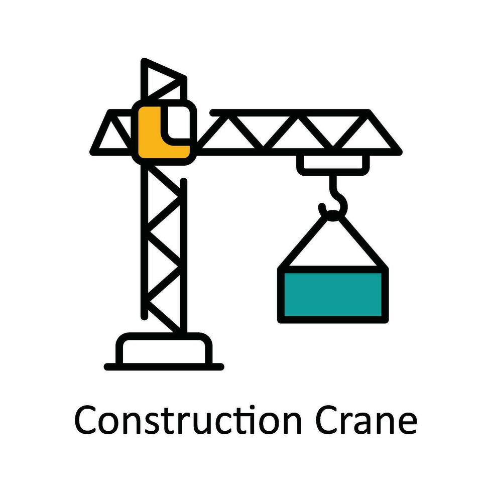 construction grue vecteur remplir contour icône conception illustration. Accueil réparation et entretien symbole sur blanc Contexte eps dix fichier