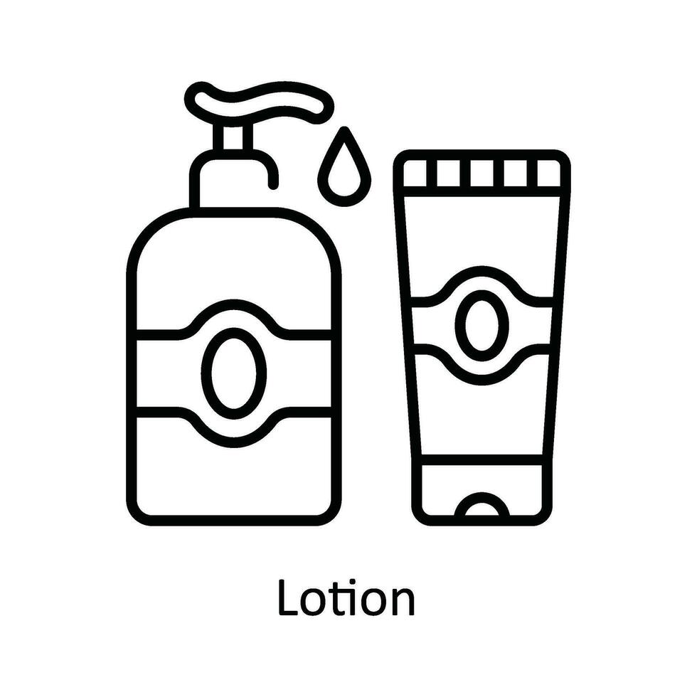 lotion vecteur contour icône conception illustration. pharmacie symbole sur blanc Contexte eps dix fichier