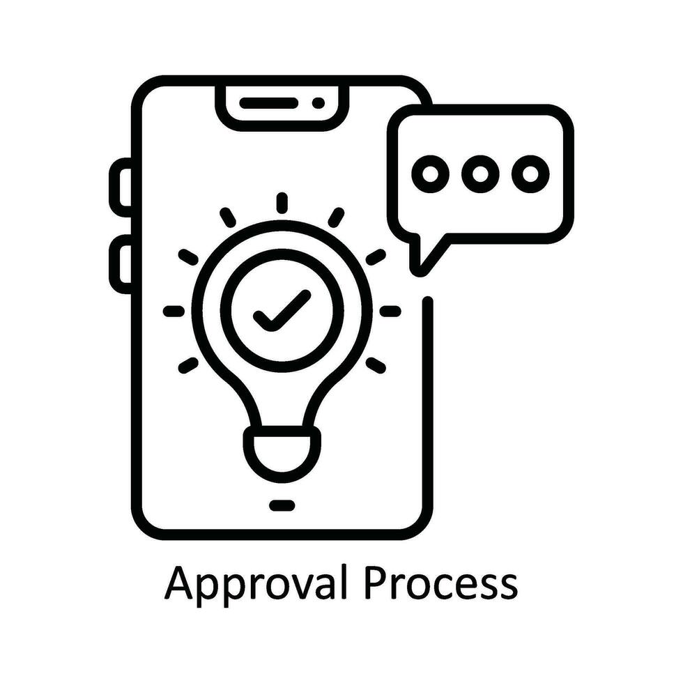 approbation processus vecteur contour icône conception illustration. produit la gestion symbole sur blanc Contexte eps dix fichier