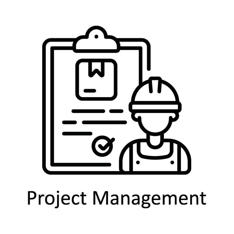 projet la gestion vecteur contour icône conception illustration. intelligent les industries symbole sur blanc Contexte eps dix fichier