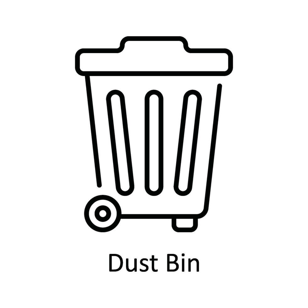 poussière poubelle vecteur contour icône conception illustration. Accueil réparation et entretien symbole sur blanc Contexte eps dix fichier