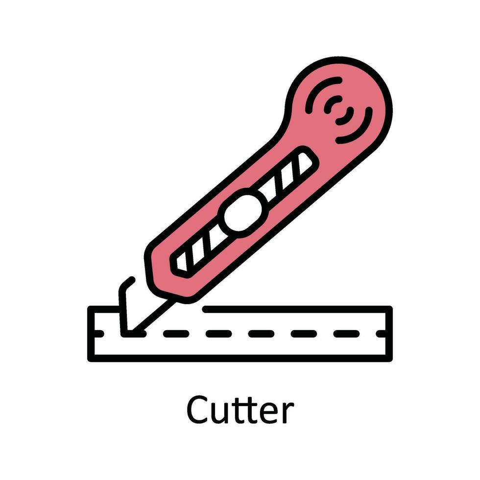 coupeur vecteur remplir contour icône conception illustration. Accueil réparation et entretien symbole sur blanc Contexte eps dix fichier