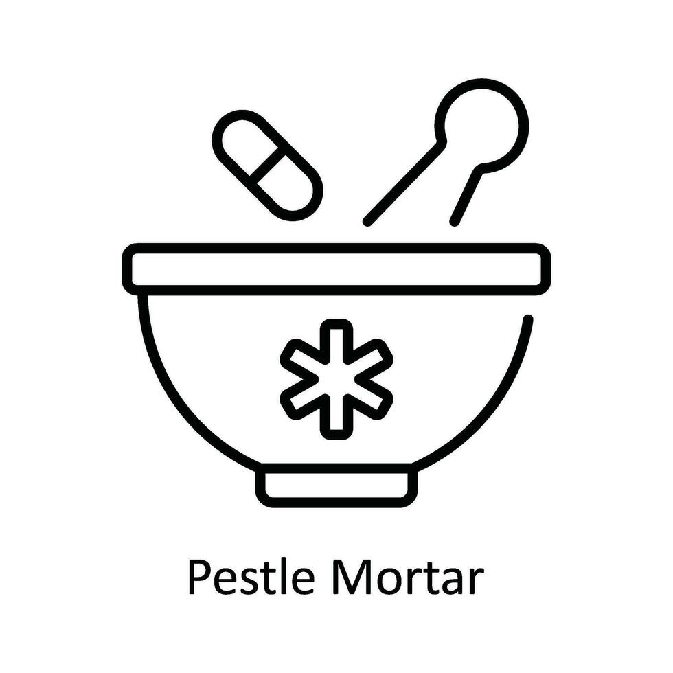 pilon mortier vecteur contour icône conception illustration. pharmacie symbole sur blanc Contexte eps dix fichier