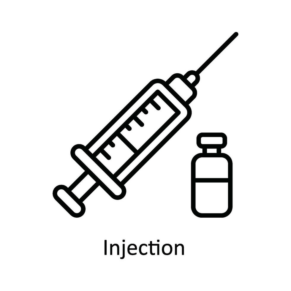 injection vecteur contour icône conception illustration. pharmacie symbole sur blanc Contexte eps dix fichier