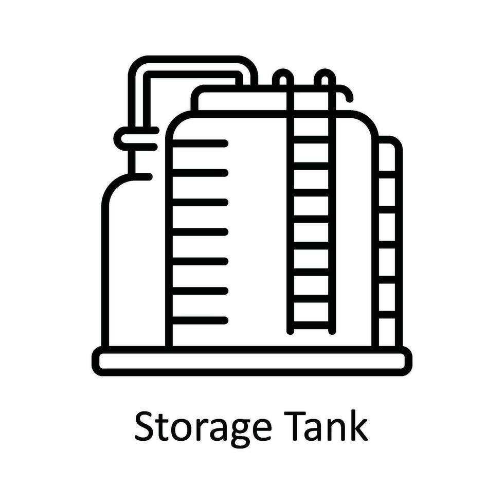 espace de rangement réservoir vecteur contour icône conception illustration. intelligent les industries symbole sur blanc Contexte eps dix fichier