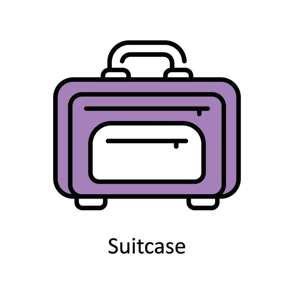 valise vecteur remplir contour icône conception illustration. Voyage et Hôtel symbole sur blanc Contexte eps dix fichier
