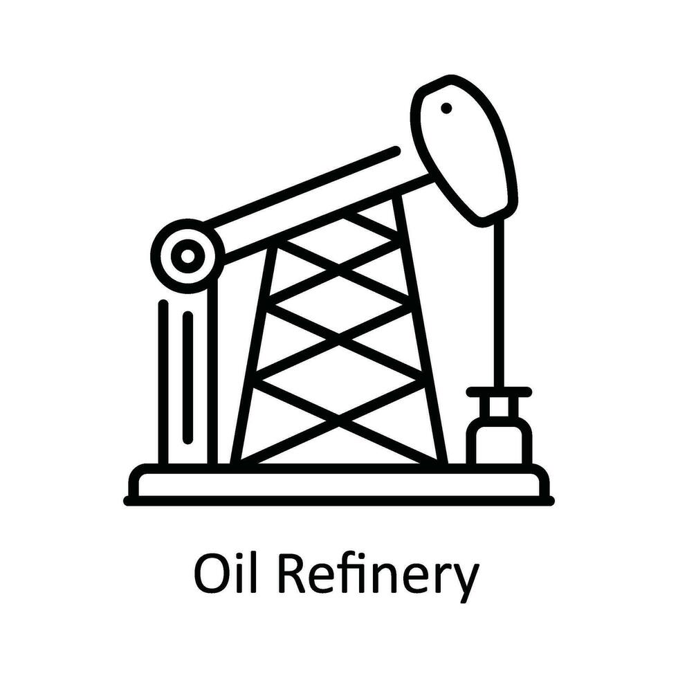 pétrole raffinerie vecteur contour icône conception illustration. intelligent les industries symbole sur blanc Contexte eps dix fichier