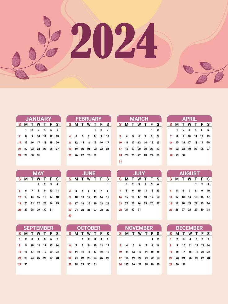 2024 calendrier Contexte vecteur