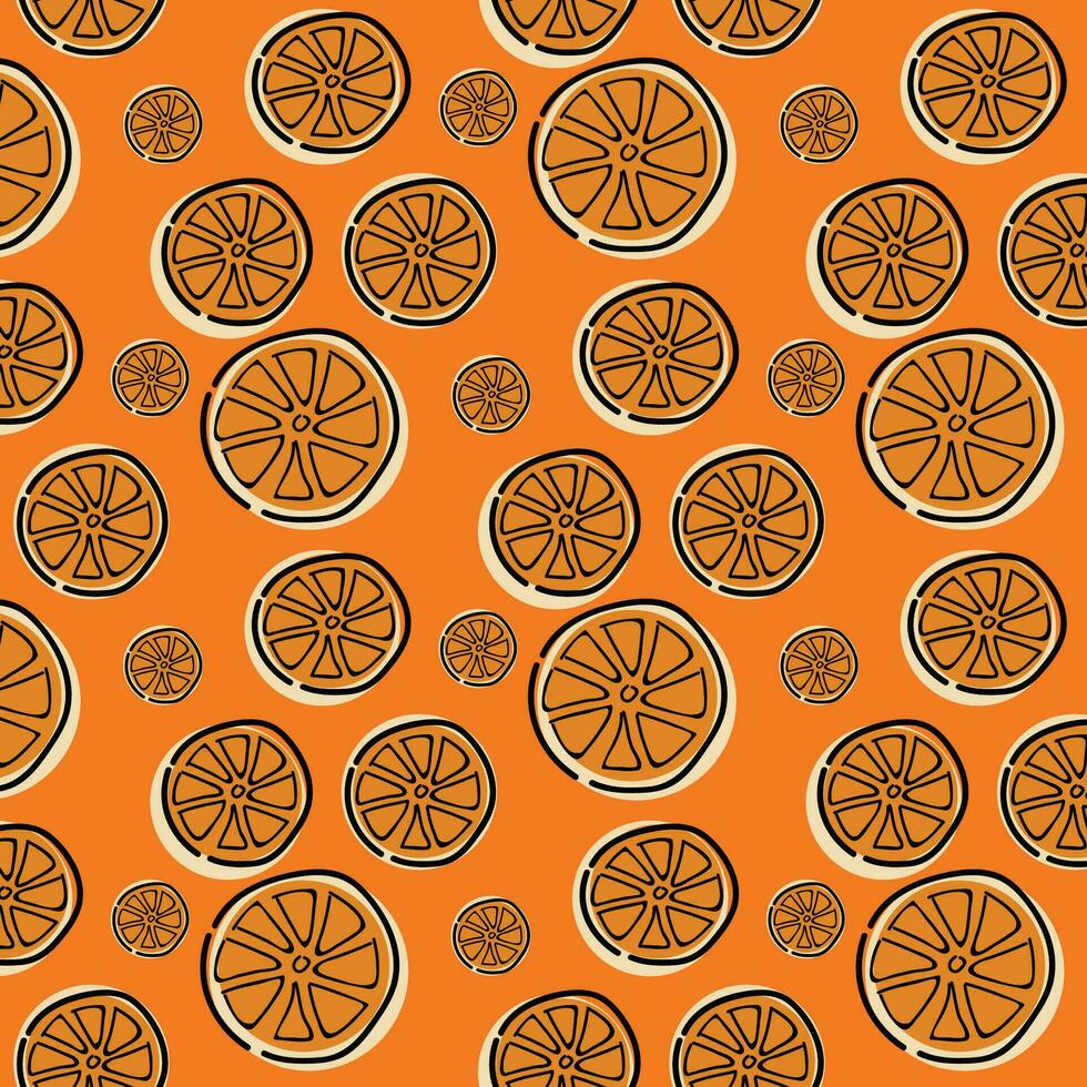 Orange fruit vecteur sans couture modèle conception illustration