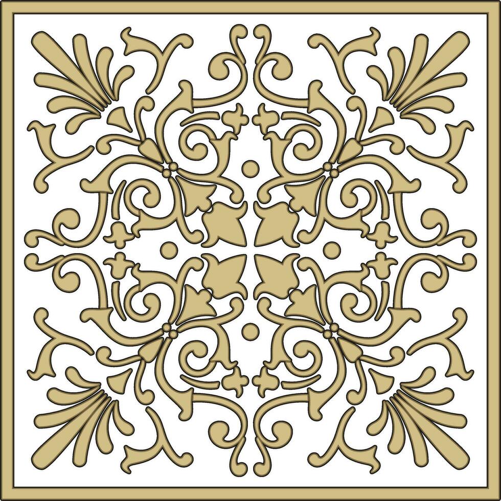 vecteur d'or classique européen carré. rectangulaire modèle de le les peuples de ancien Rome, Grèce. floral ornement.