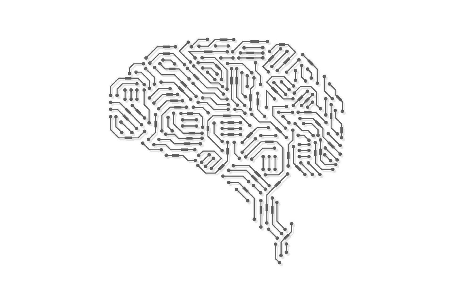 cerveau technologique. circuit imprimé abstrait. fond de vecteur
