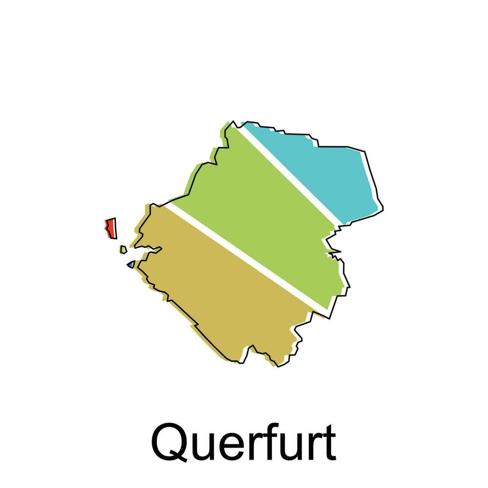 carte de querfurt coloré conception, monde carte international vecteur modèle avec contour graphique esquisser style sur blanc Contexte