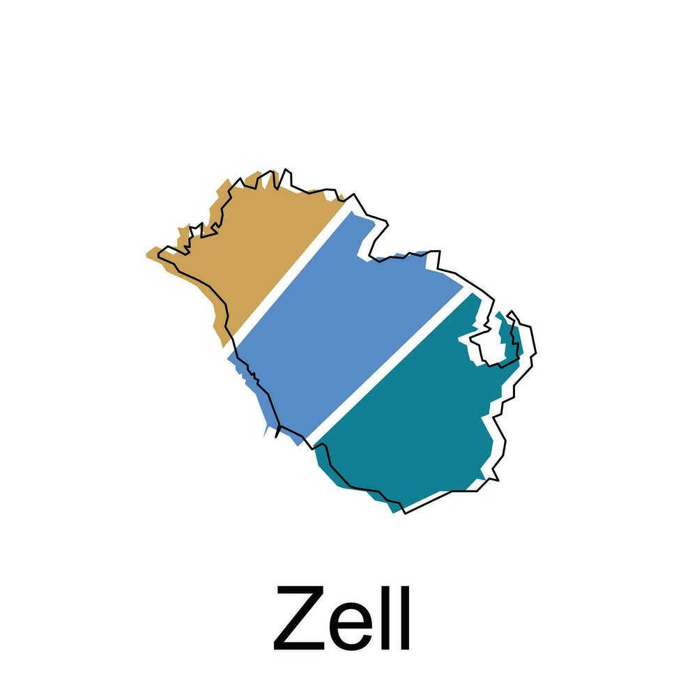 zell carte, détaillé contour coloré Régions de le allemand pays. vecteur illustration modèle conception