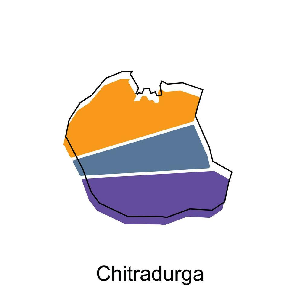 chitradurga carte illustration conception, vecteur modèle avec contour graphique esquisser style isolé sur blanc Contexte