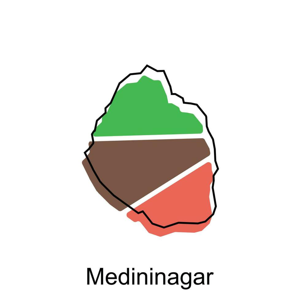 carte de médinagar vecteur conception modèle, nationale les frontières et important villes illustration