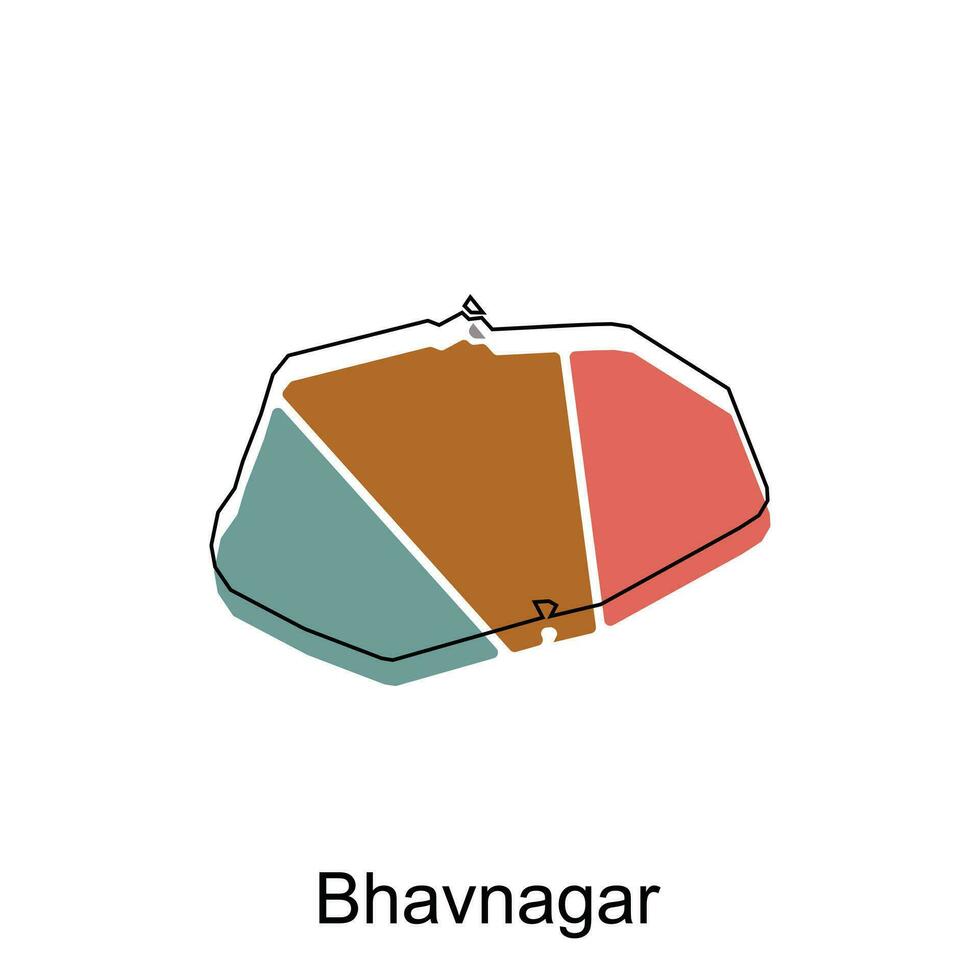 bhavnagar carte illustration conception, vecteur modèle avec contour graphique esquisser style isolé sur blanc Contexte