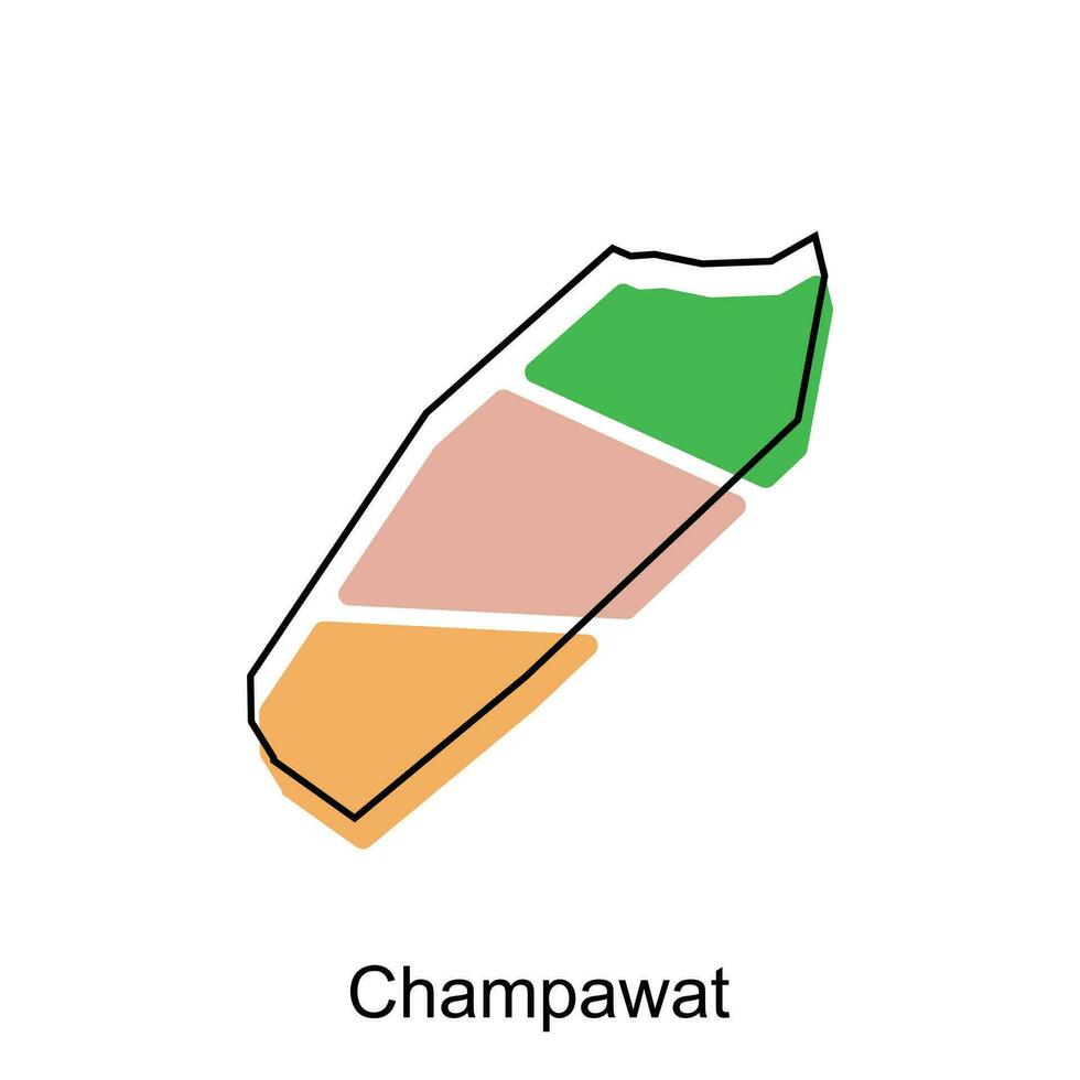 carte de champawat moderne géométrique illustration, carte de Inde pays vecteur conception modèle