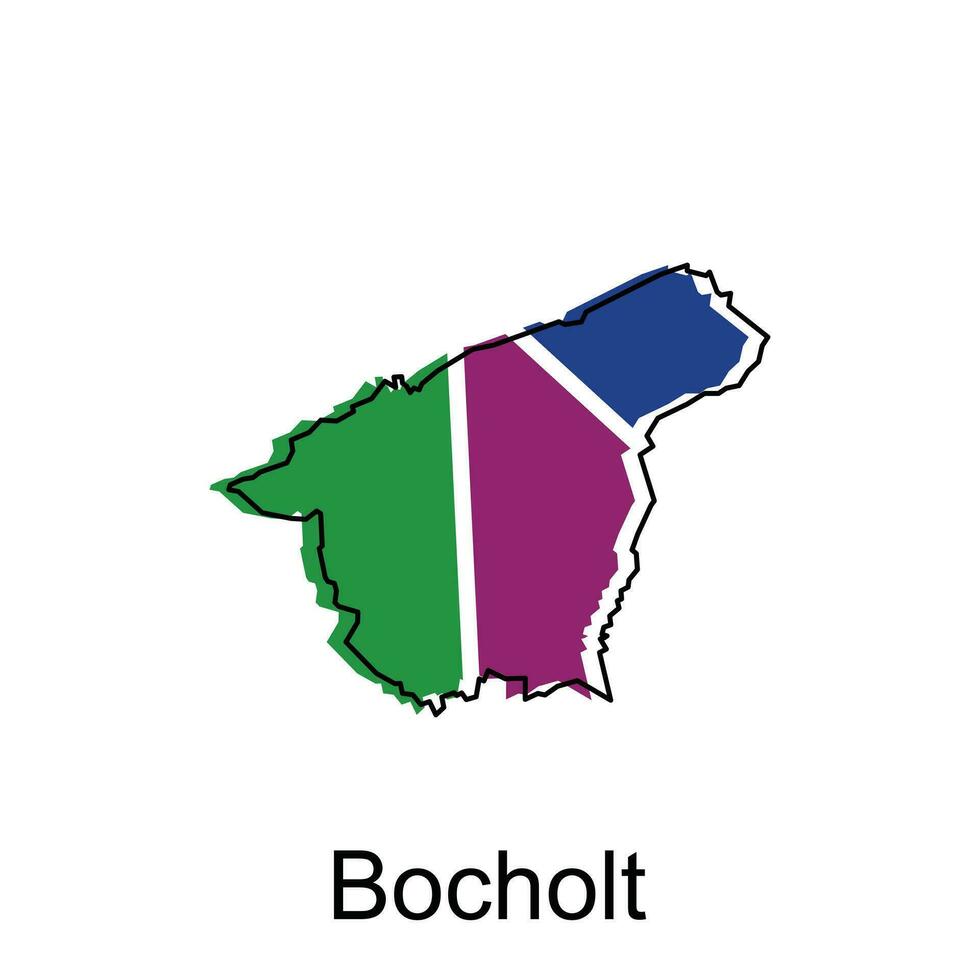 carte de bocholt conception illustration, vecteur symbole, signe, contour, monde carte international vecteur modèle sur blanc Contexte