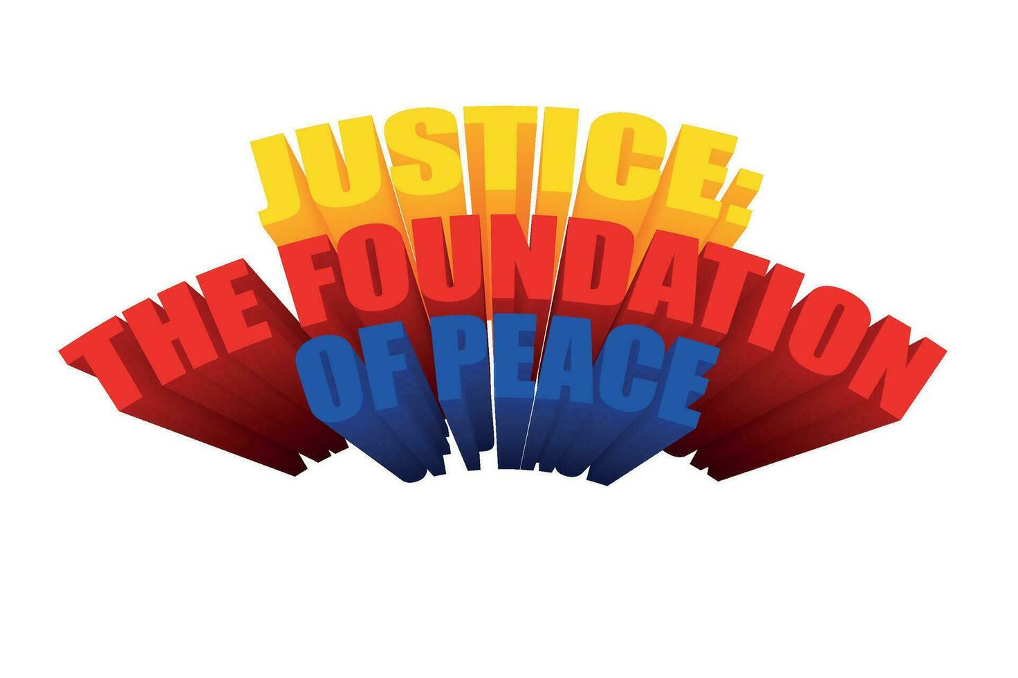3d texte conception à propos monde journée pour international Justice citations vecteur