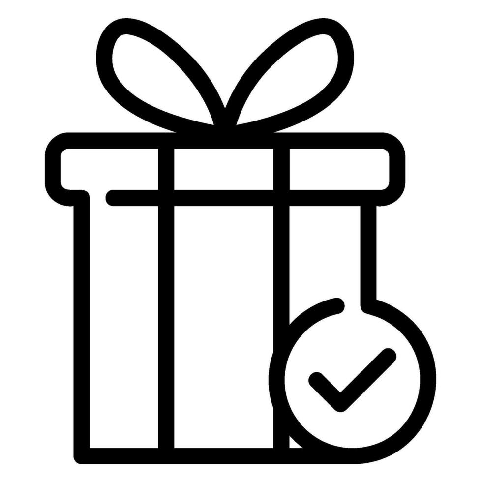 icône de ligne de boîte cadeau vecteur