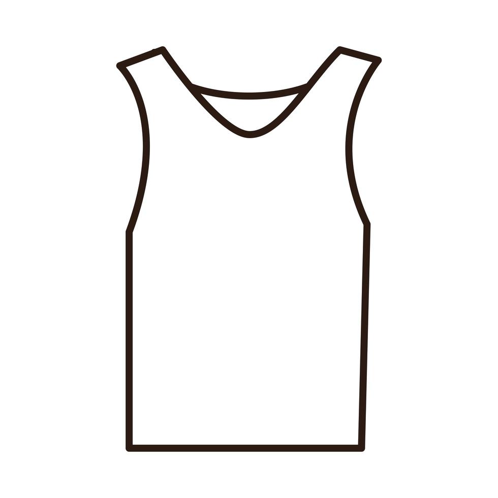 icône de ligne de vêtements de sport chemise sans manches vecteur