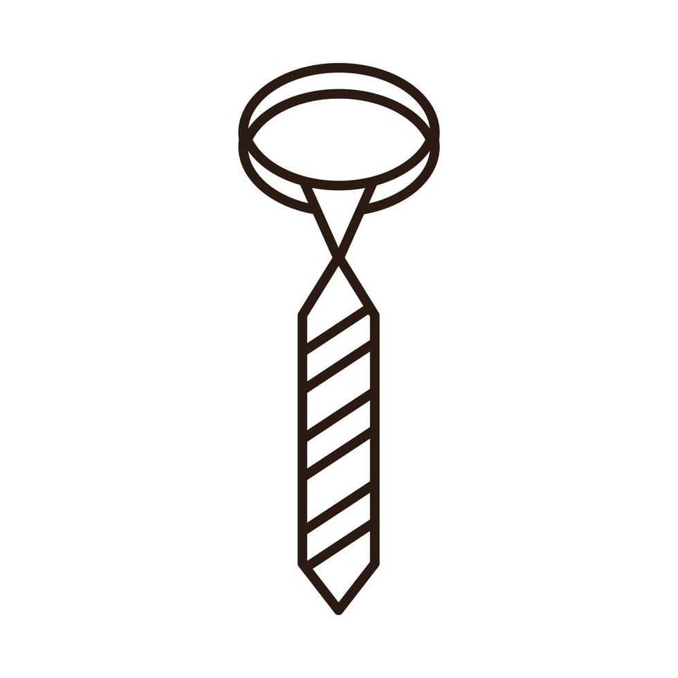 icône de ligne de vêtements pour hommes accessoire cravate vecteur