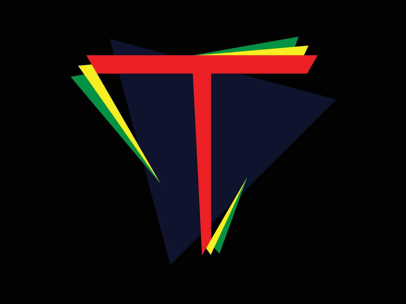 t lettre et Triangle logo vecteur