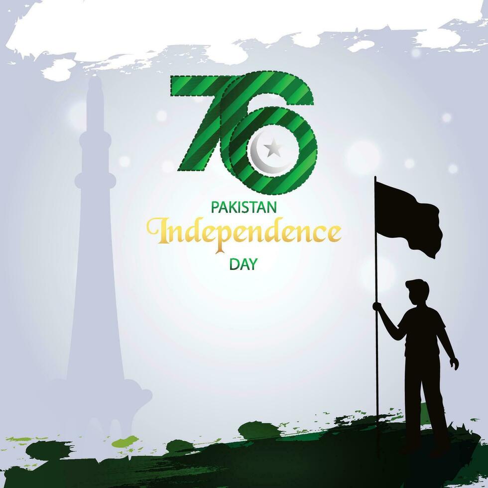 illustration vectorielle de la fête de l'indépendance du pakistan vecteur