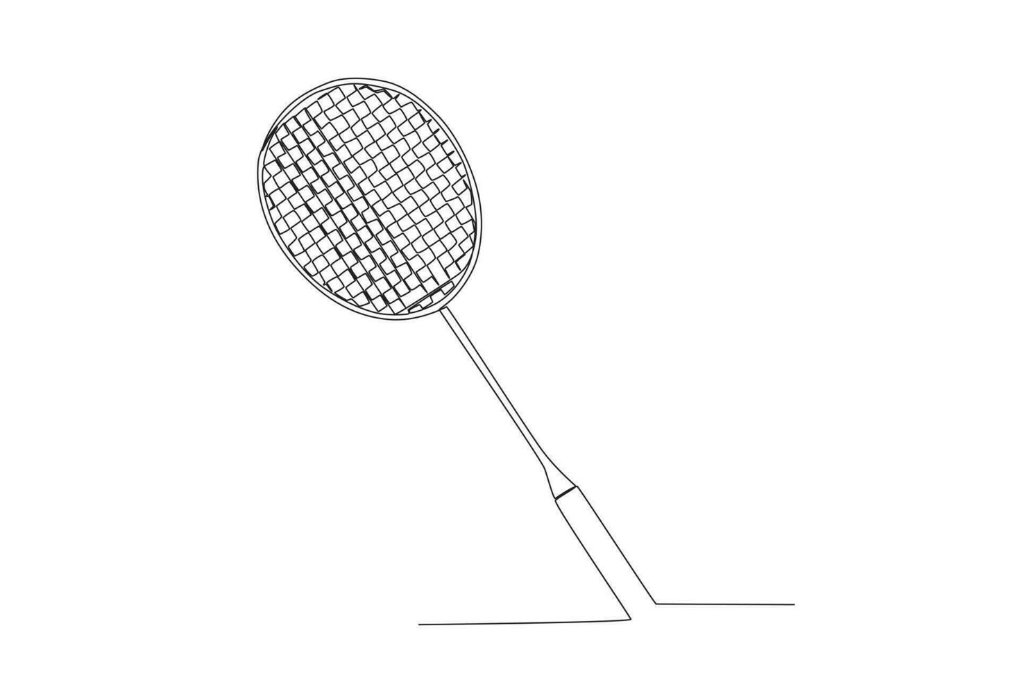 vecteur badminton raquette et volant. un ligne art. équipements pour badminton jeu. vecteur illustration