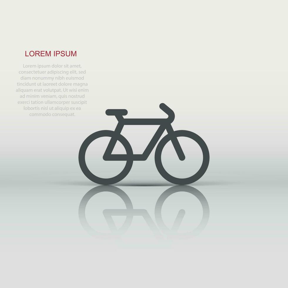 icône de vélo dans un style plat. illustration vectorielle de vélo sur fond blanc isolé. concept d'entreprise de voyage à vélo. vecteur