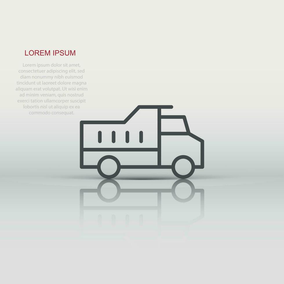 icône de camion de livraison dans un style plat. van illustration vectorielle sur fond blanc isolé. concept d'entreprise de voiture de fret. vecteur