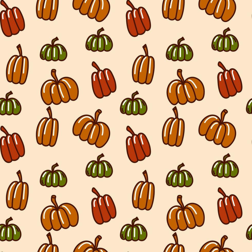 l'automne sans couture modèle. rassemblement. citrouilles, des poires, et pommes. vecteur illustration. idéal pour utilisation dans textile, papier conceptions, Accueil décor, et autre Créatif projets